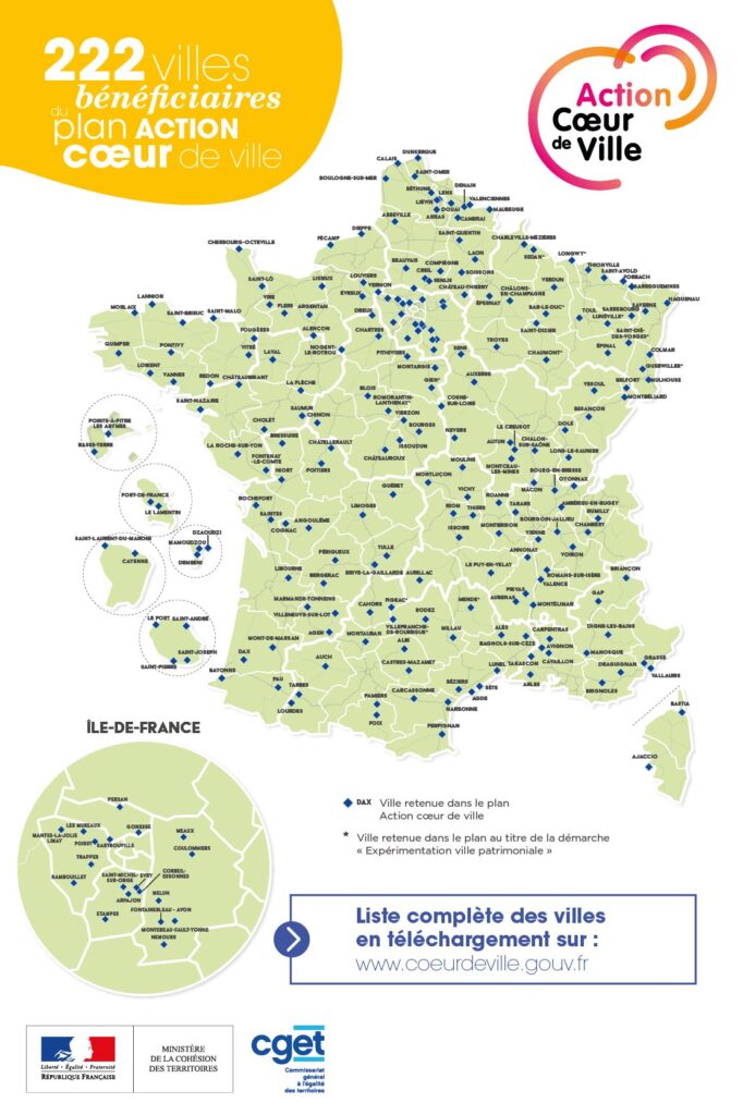 carte des villes coeur de ville