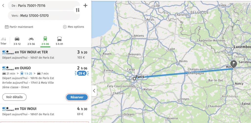 distance paris metz tgv