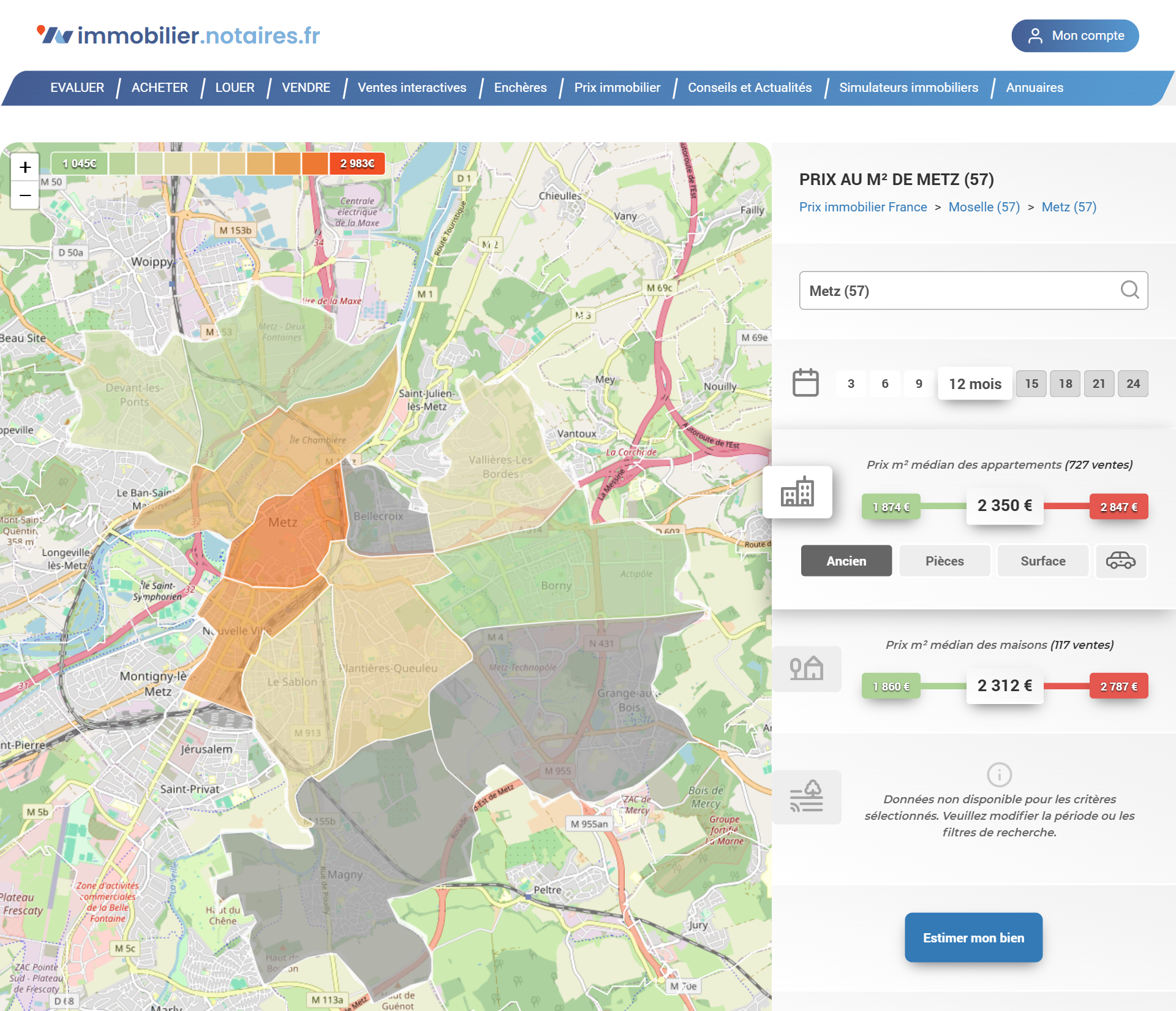 Prix m² immobilier à Metz — Notaires de France