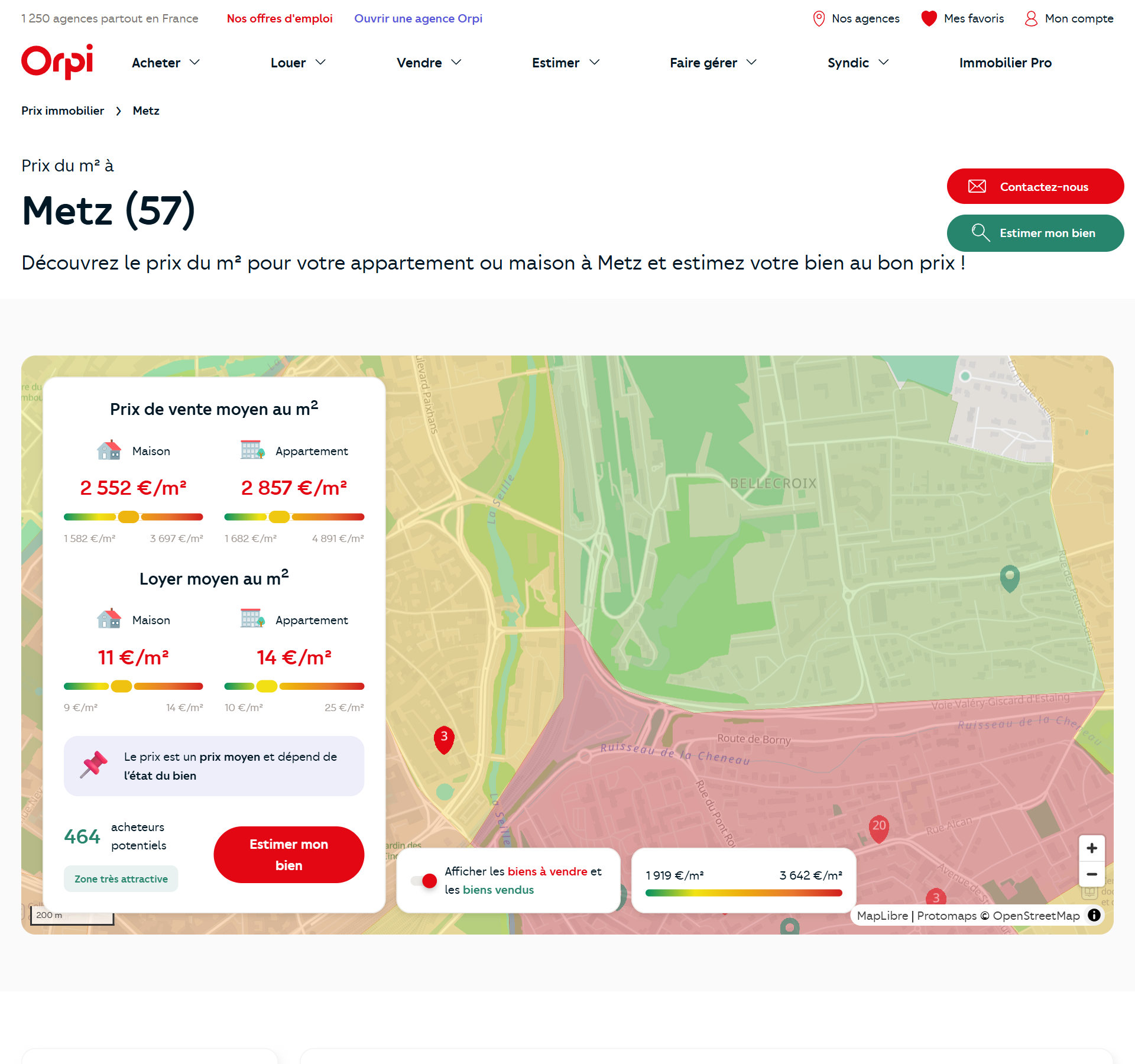 Prix m² immobilier à Metz — Orpi