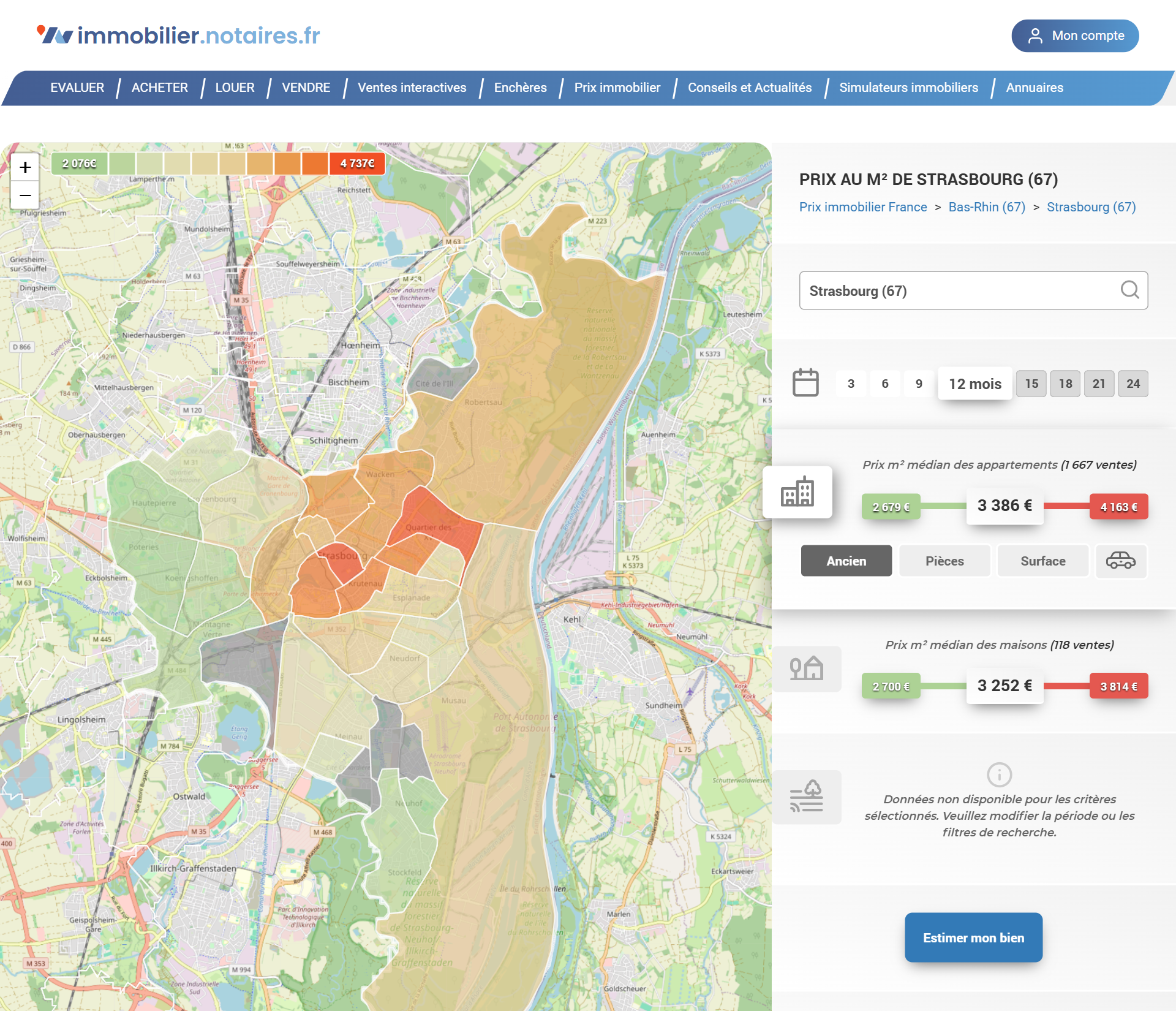 Prix m² immobilier à Strasbourg — Notaires de France