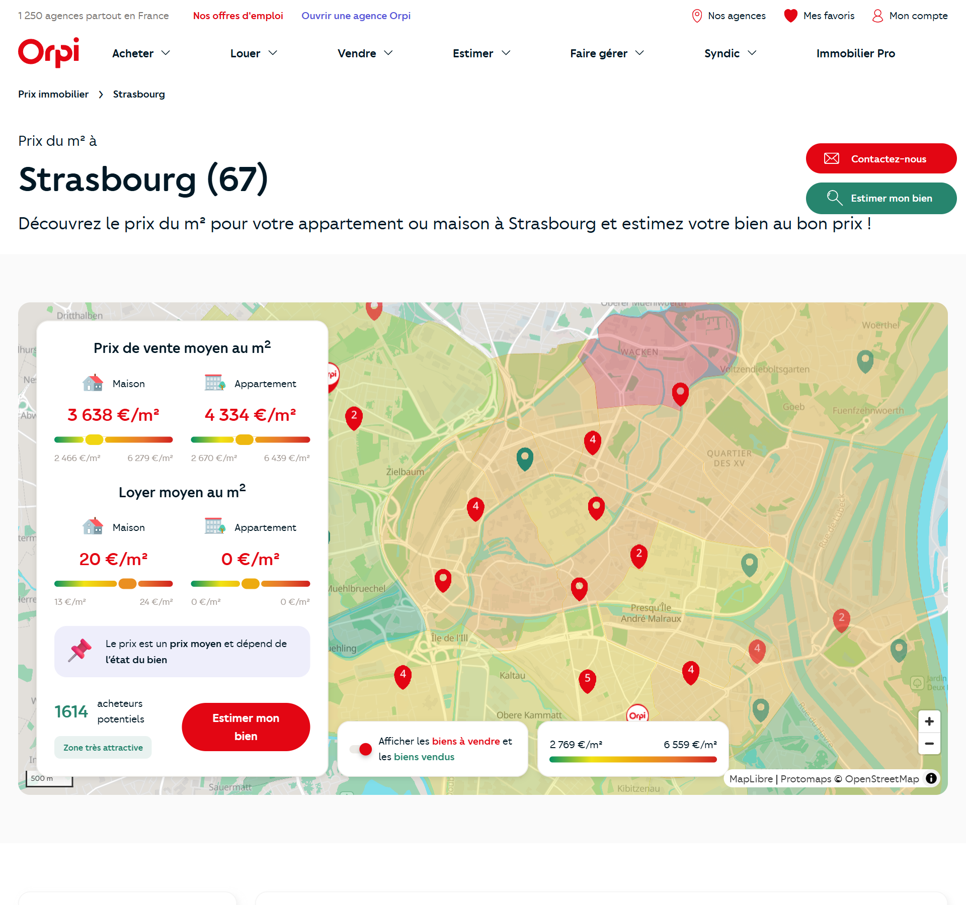 Prix m² immobilier à Strasbourg — Orpi