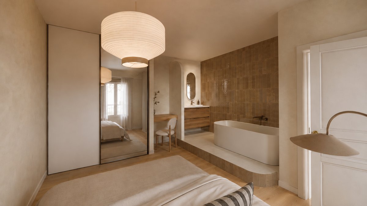 Suite parentale rénovée dans un appartement destiné à la location à nancy