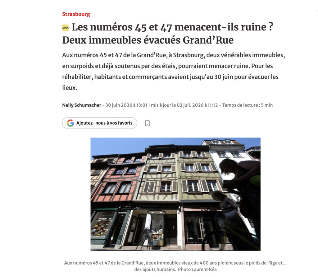 dna immeuble en péril Strasbourg
