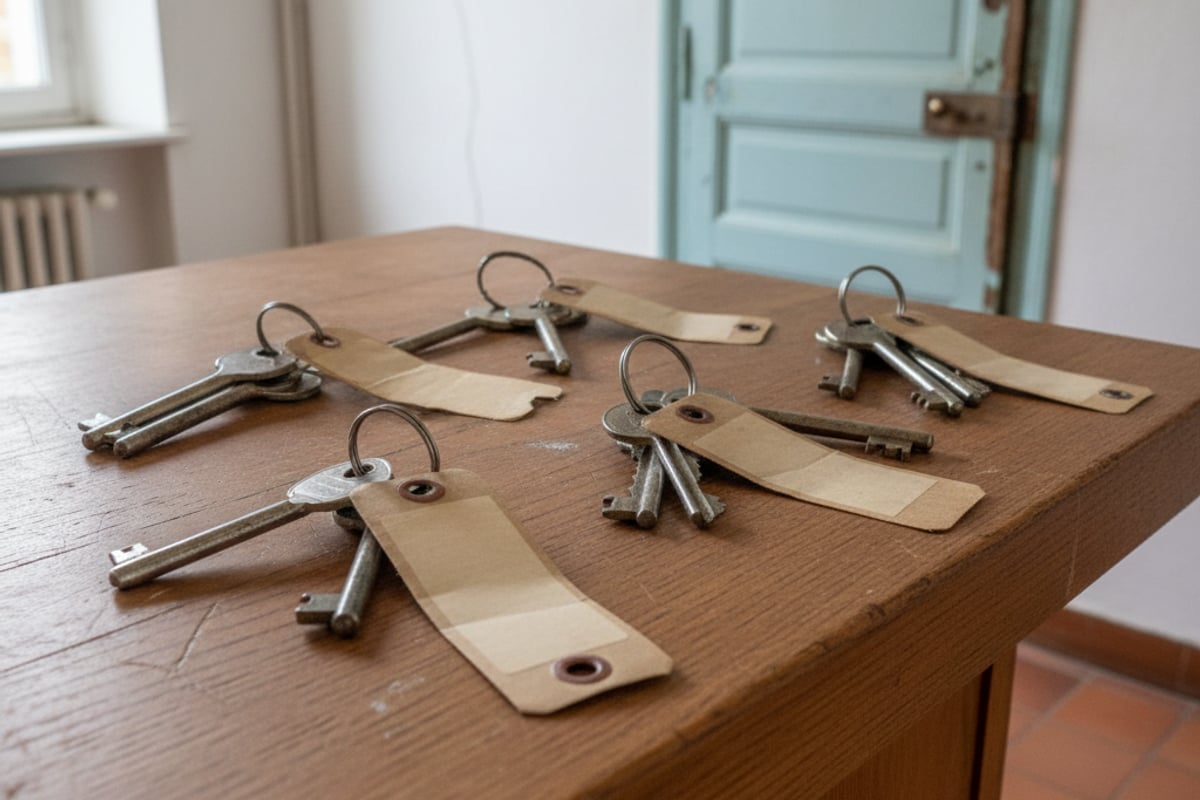 Jeux de clés étiquetés par lot lors d'une remise clé en main