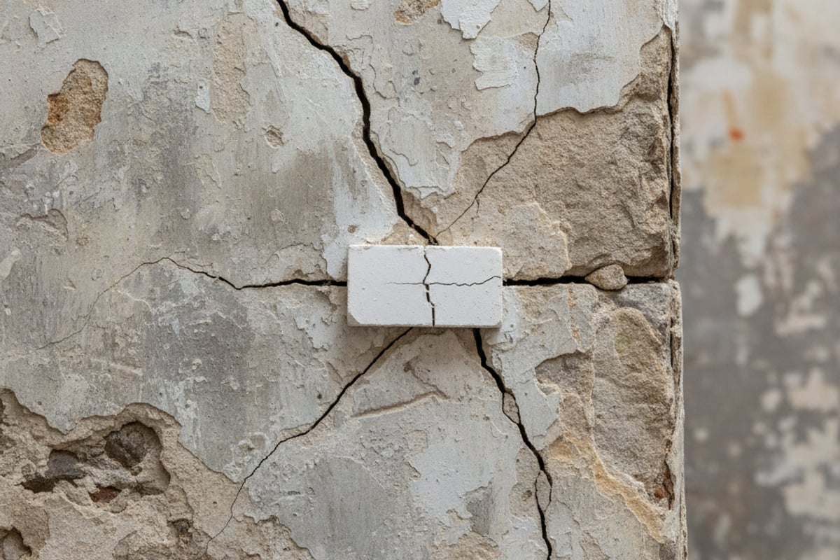 Fissure structurelle sur un mur porteur d'immeuble ancien
