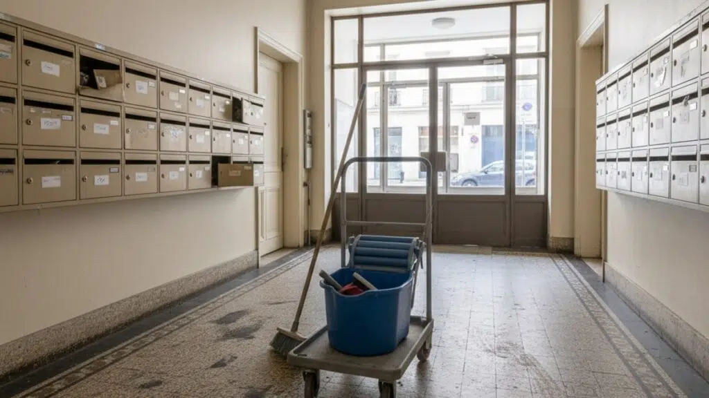 Nettoyage des parties communes d'un immeuble d'habitation
